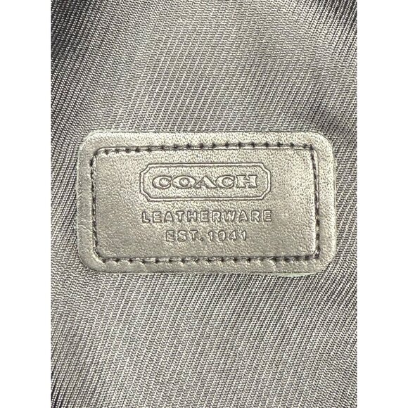 Vintage Coach Black CC Logo Jacquard Designer Bucket Hat W/Faux Leather Trim Y2K - Picture 7 of 10